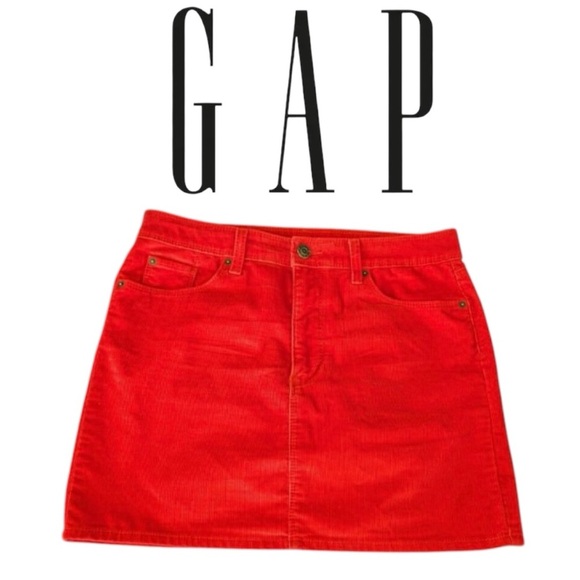 Gap Corduroy Red Mini Skirt Size 28/6 - Picture 1 of 5